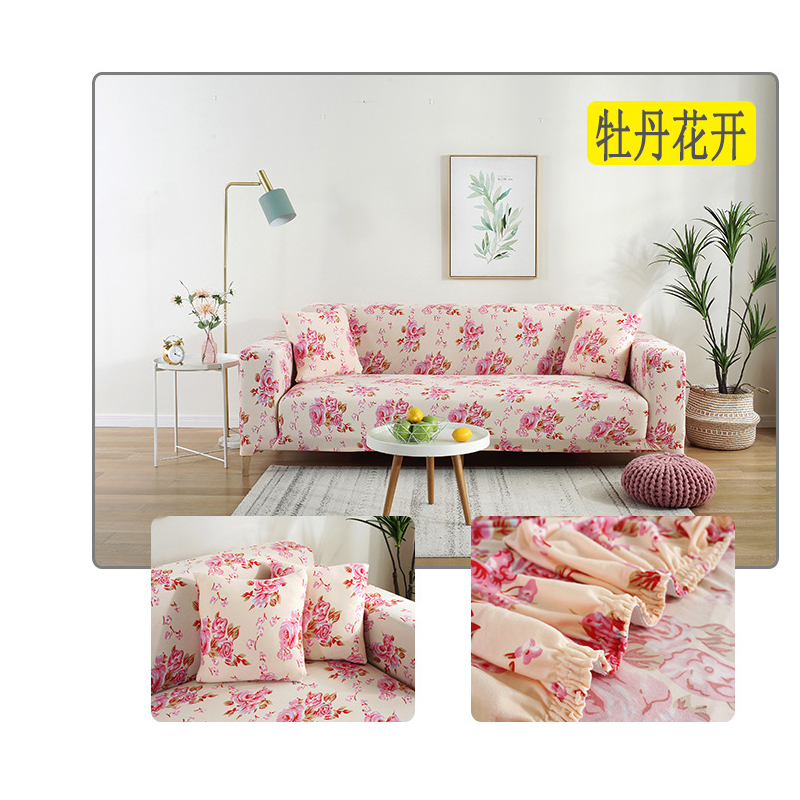 Sofa Cover Soft Set Printed Pattern Chair Loveseat Settee  Universal Fitted Sofa Slipcover