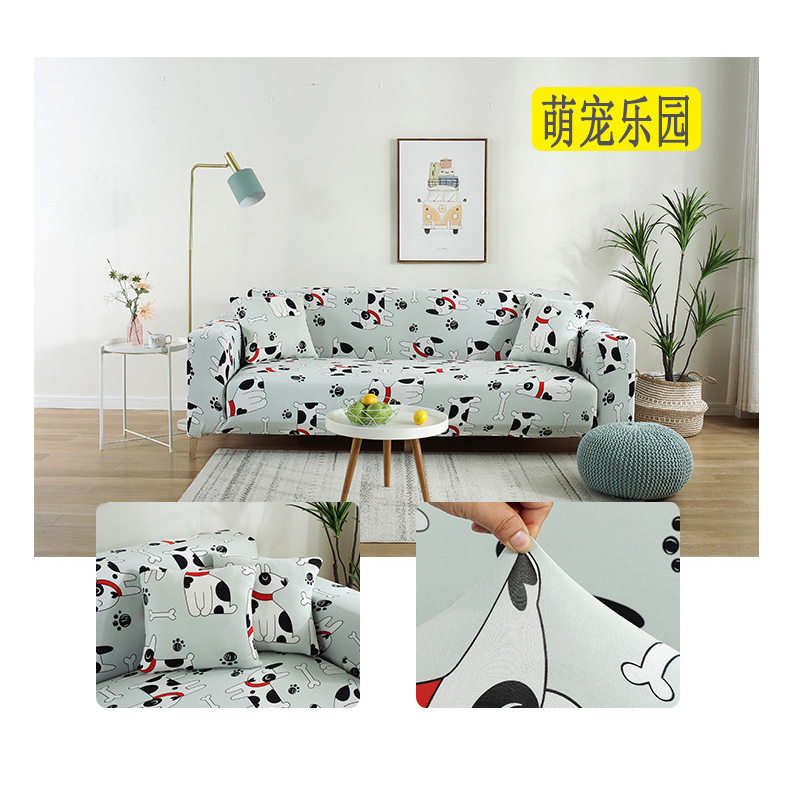 Sofa Cover Soft Set Printed Pattern Chair Loveseat Settee  Universal Fitted Sofa Slipcover