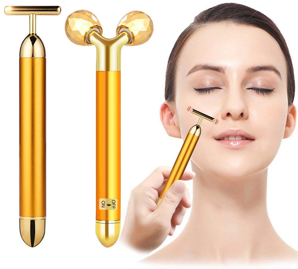 Best price for 2-in-1 Beauty Bar 24k Golden Pulse Facial Face Massager ...