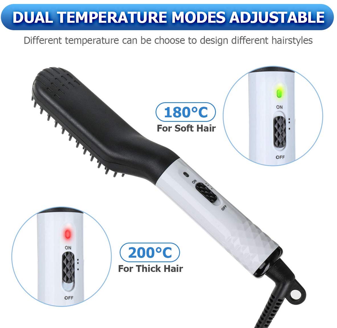 Beard and Hair Straightener for men Multifunctional Hair Styler Electric Comb and Beard