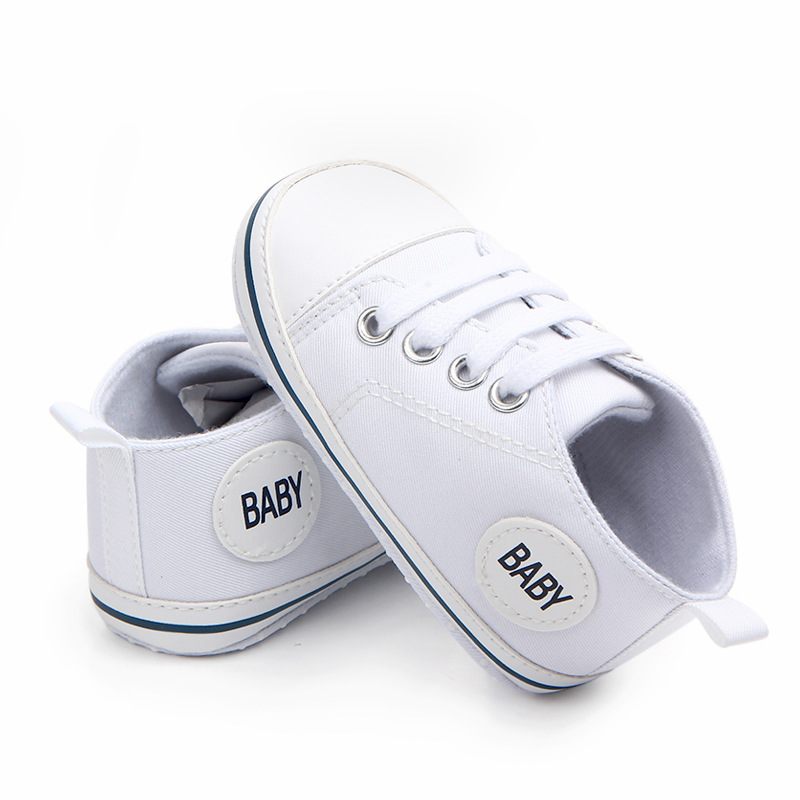 Baby Girls Boys Canvas Sneakers Soft Sole High-Top Ankle Infant First Walkers Crib Shoes