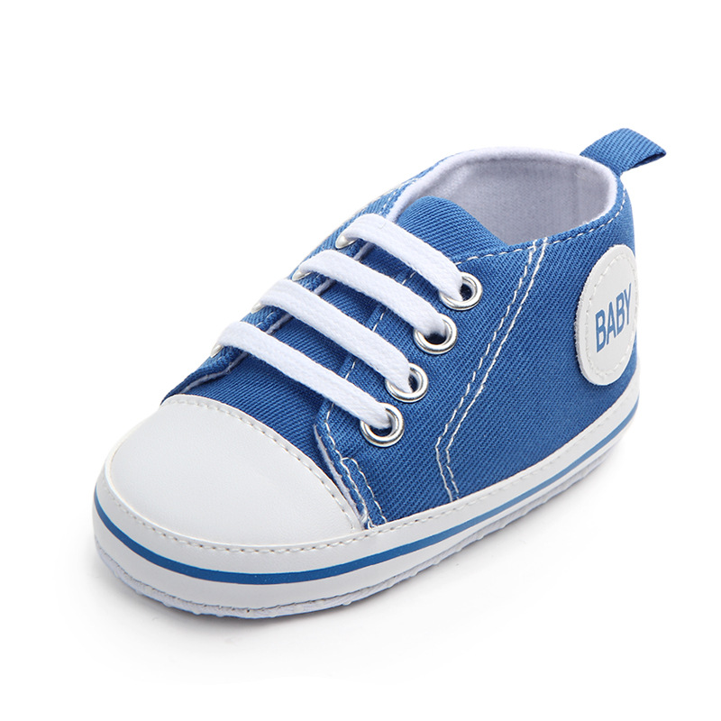 Baby Girls Boys Canvas Sneakers Soft Sole High-Top Ankle Infant First Walkers Crib Shoes