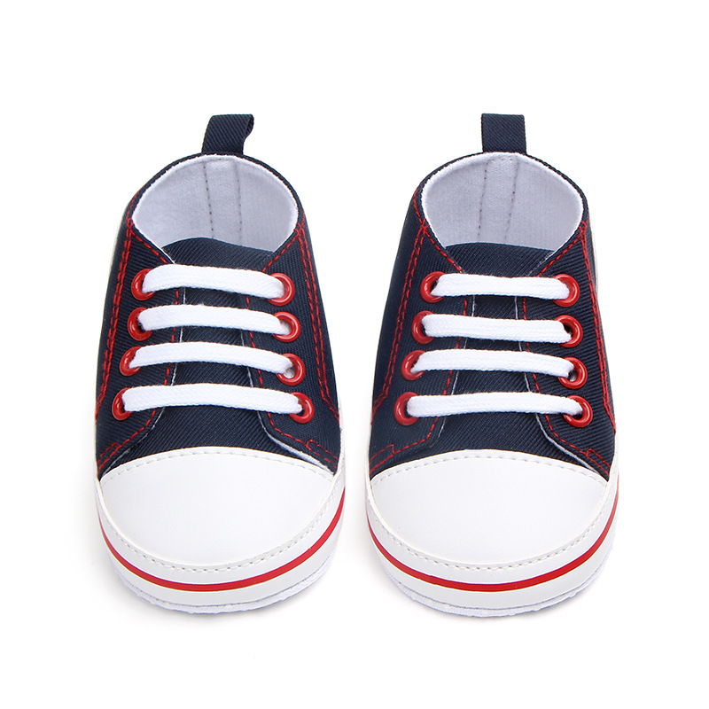 Baby Girls Boys Canvas Sneakers Soft Sole High-Top Ankle Infant First Walkers Crib Shoes