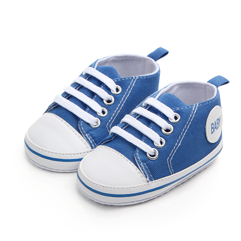Baby Girls Boys Canvas Sneakers Soft Sole High-Top Ankle Infant First Walkers Crib Shoes