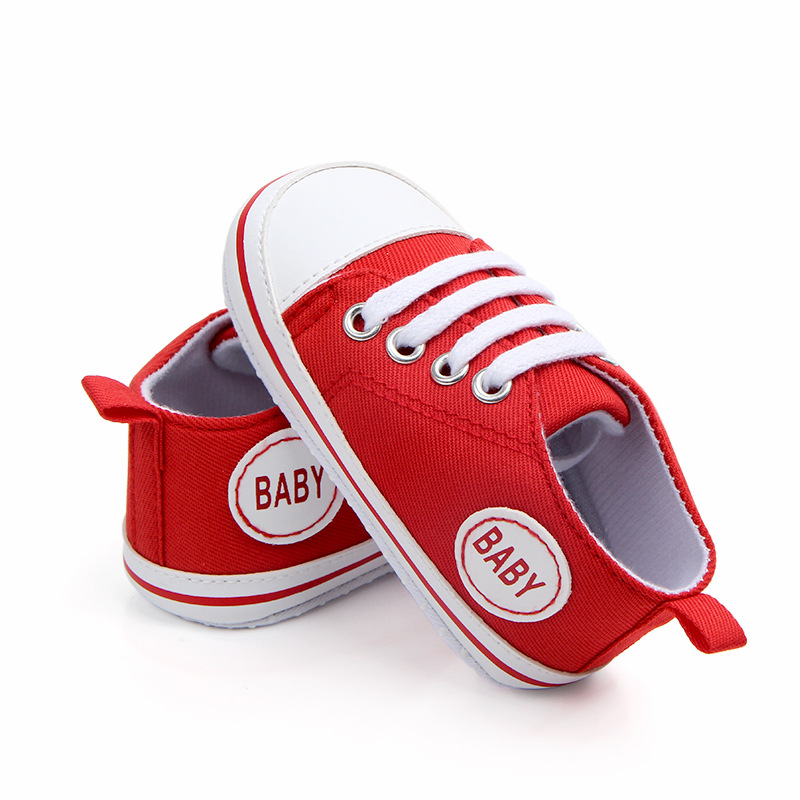 Baby Girls Boys Canvas Sneakers Soft Sole High-Top Ankle Infant First Walkers Crib Shoes