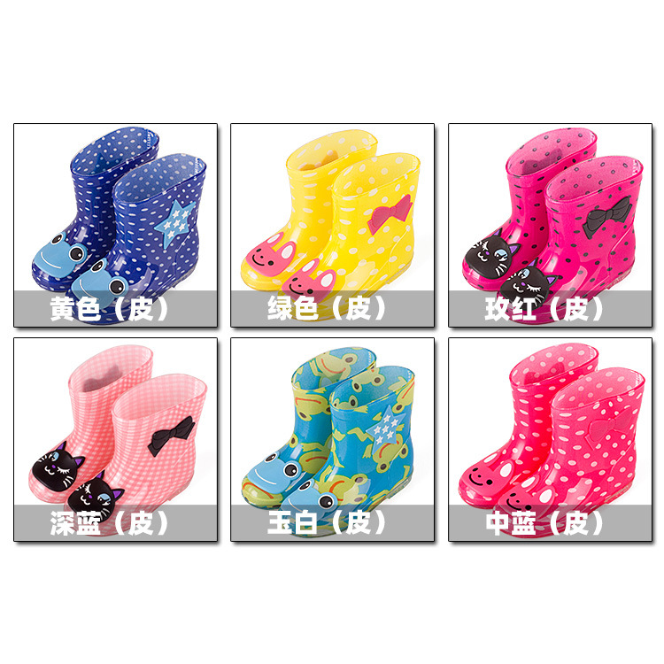 Kids Wellies Wellingtons Rain Boots Waterproof PVC Shoes for Girls Boy  with Fun Prints