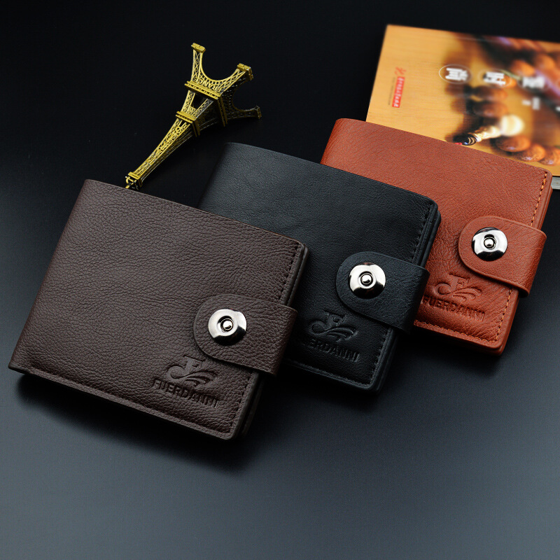 Men Wallet Magnetic Clasp Purse Male Short Paragraph Casual Wallet