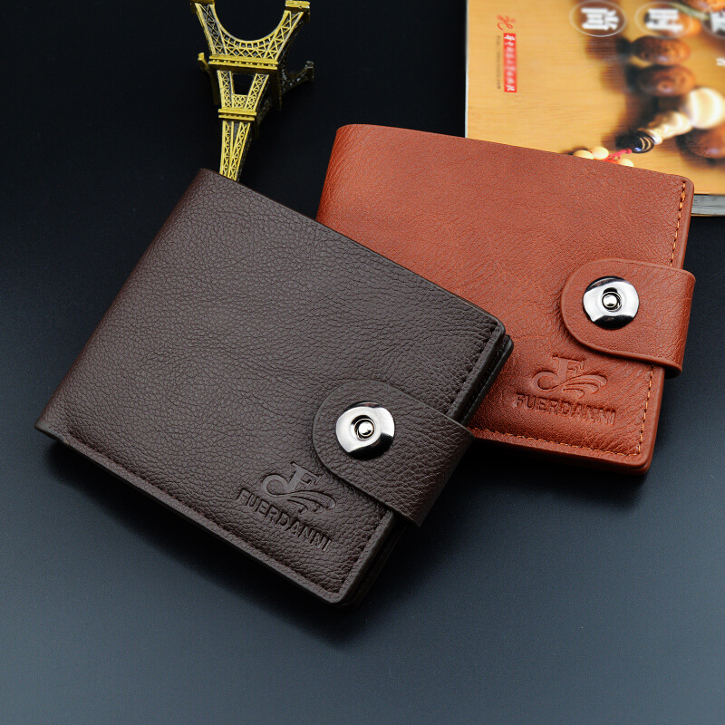 Men Wallet Magnetic Clasp Purse Male Short Paragraph Casual Wallet