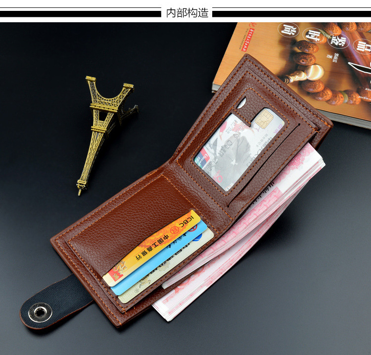 Men Wallet Magnetic Clasp Purse Male Short Paragraph Casual Wallet