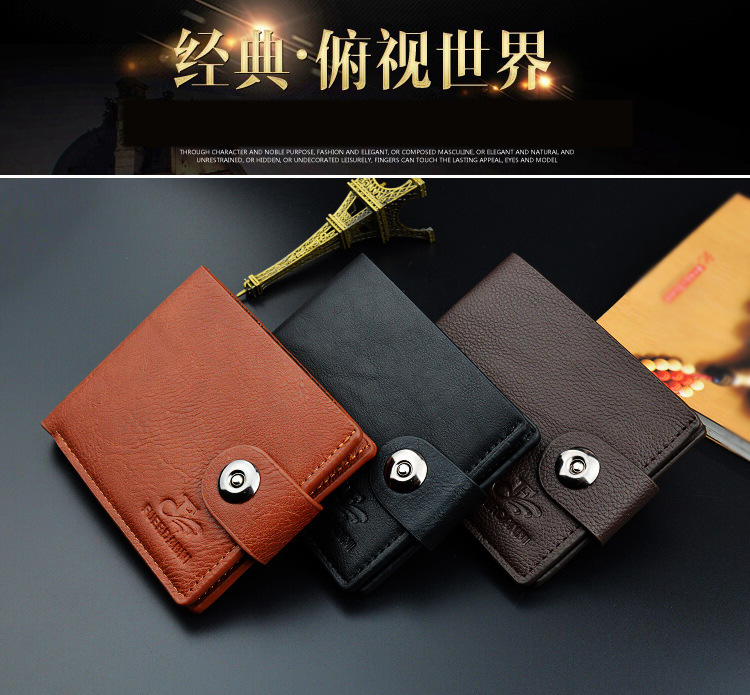 Men Wallet Magnetic Clasp Purse Male Short Paragraph Casual Wallet