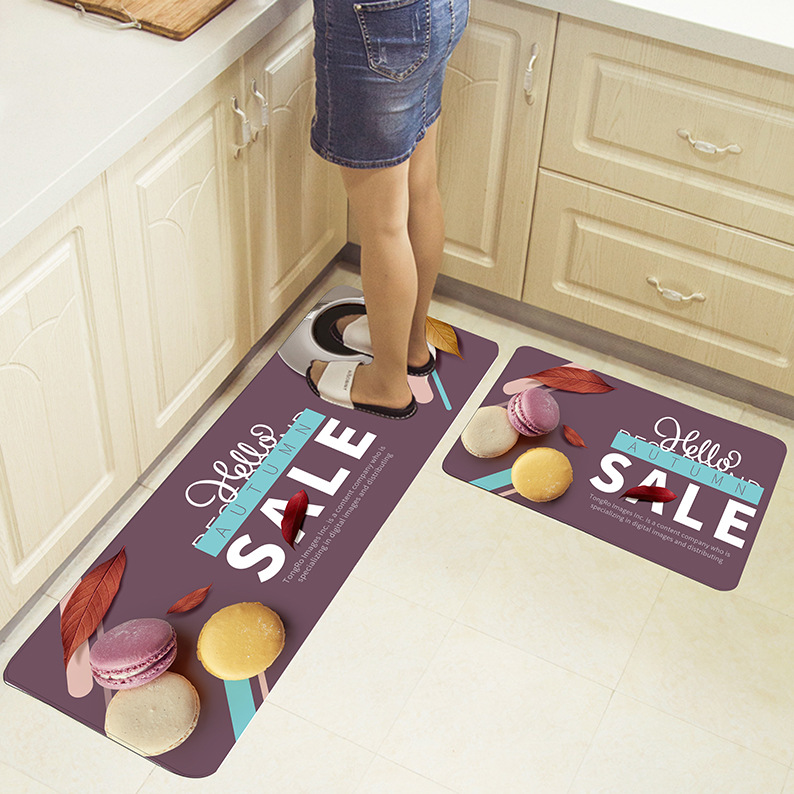 2 Piece Non-Slip Kitchen Mat Rubber Backing Doormat Runner Rug Set Kitchenware Design