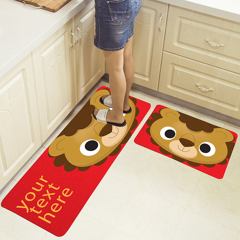 2 Piece Non-Slip Kitchen Mat Rubber Backing Doormat Runner Rug Set Kitchenware Design