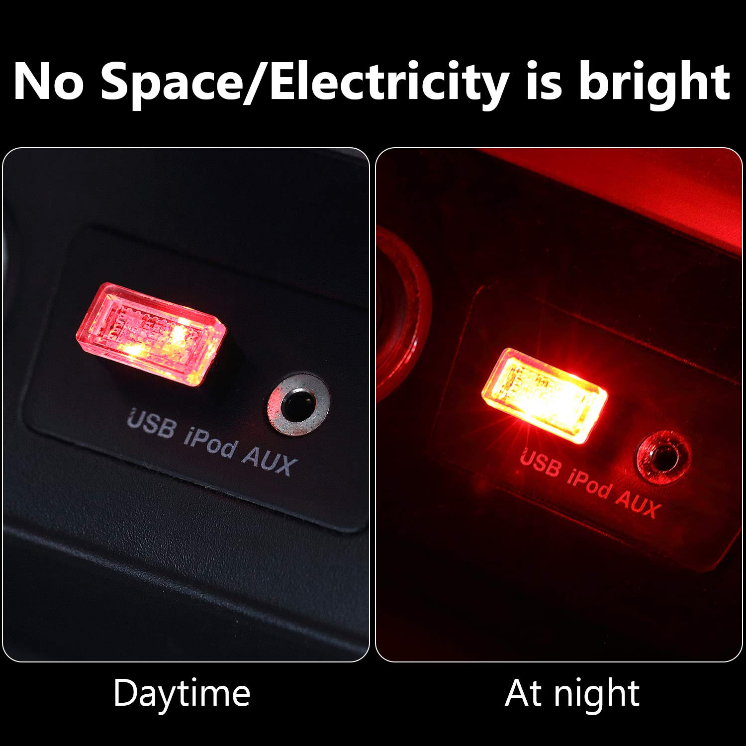 7 Pieces USB LED Car Interior Atmosphere Lights,  Kit for Cars, Laptops, USB Sockets, Night Lights