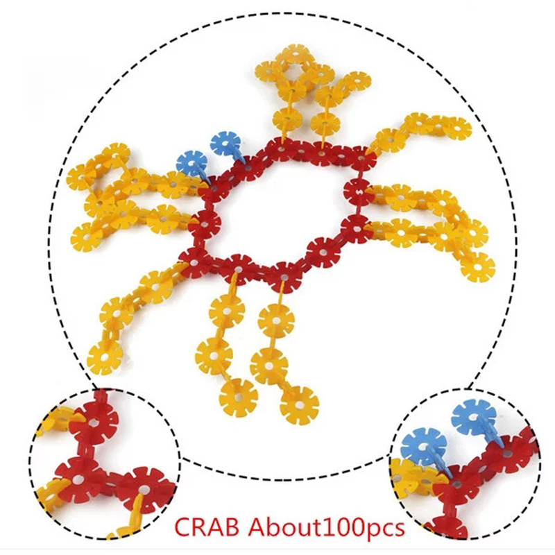 200 Pcs Kids Children DIY Letter Snowflake Puzzle Building Blocks Learning Educational Toys