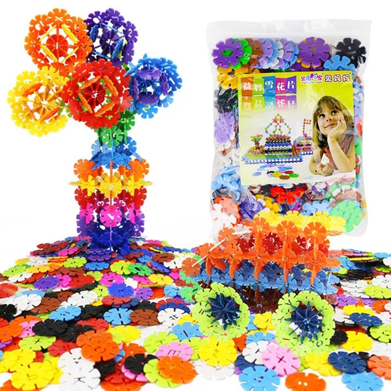 200 Pcs Kids Children DIY Letter Snowflake Puzzle Building Blocks Learning Educational Toys