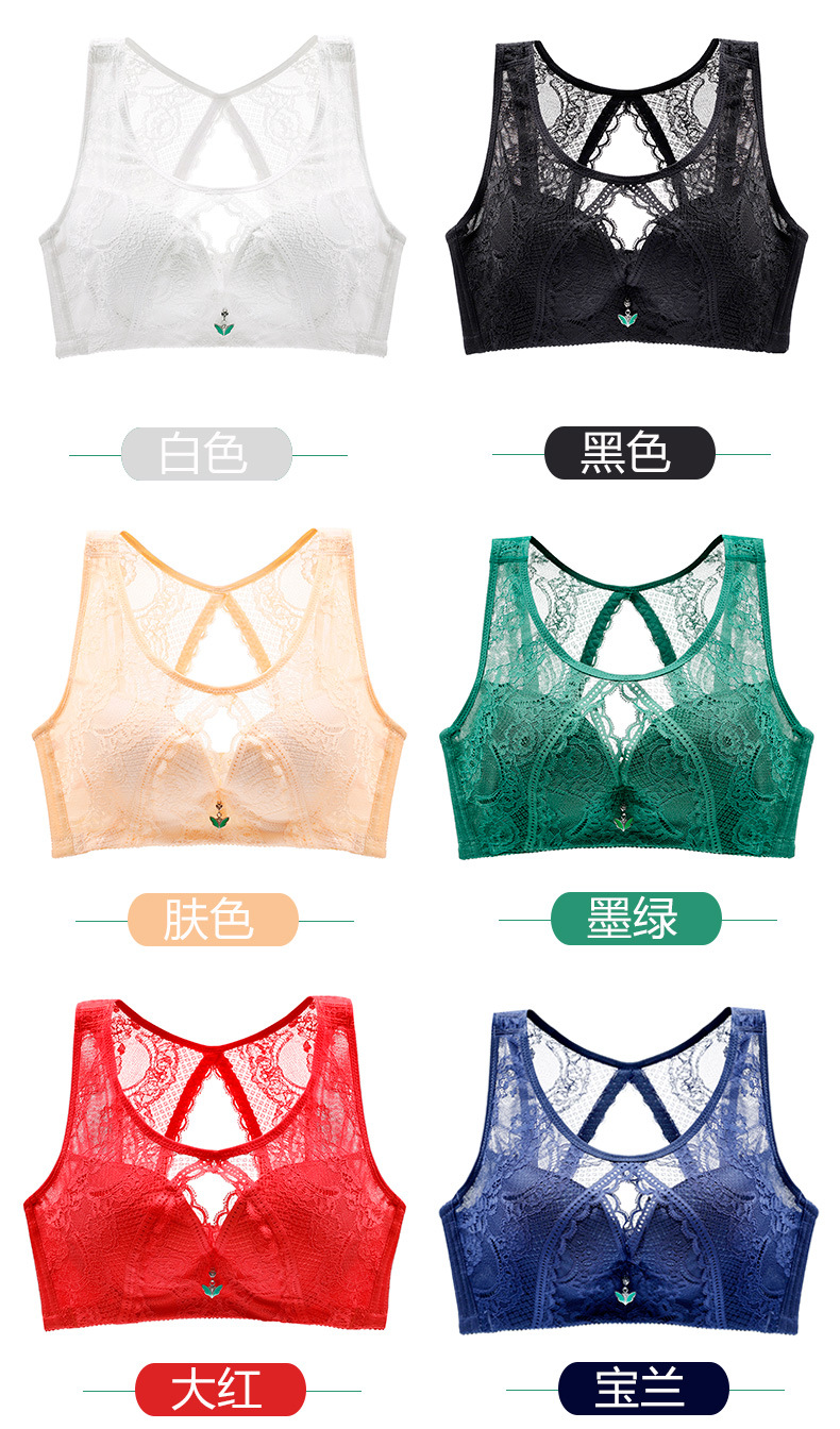 Women's Full Figure Wirefree Minimizer Support Lace Bra