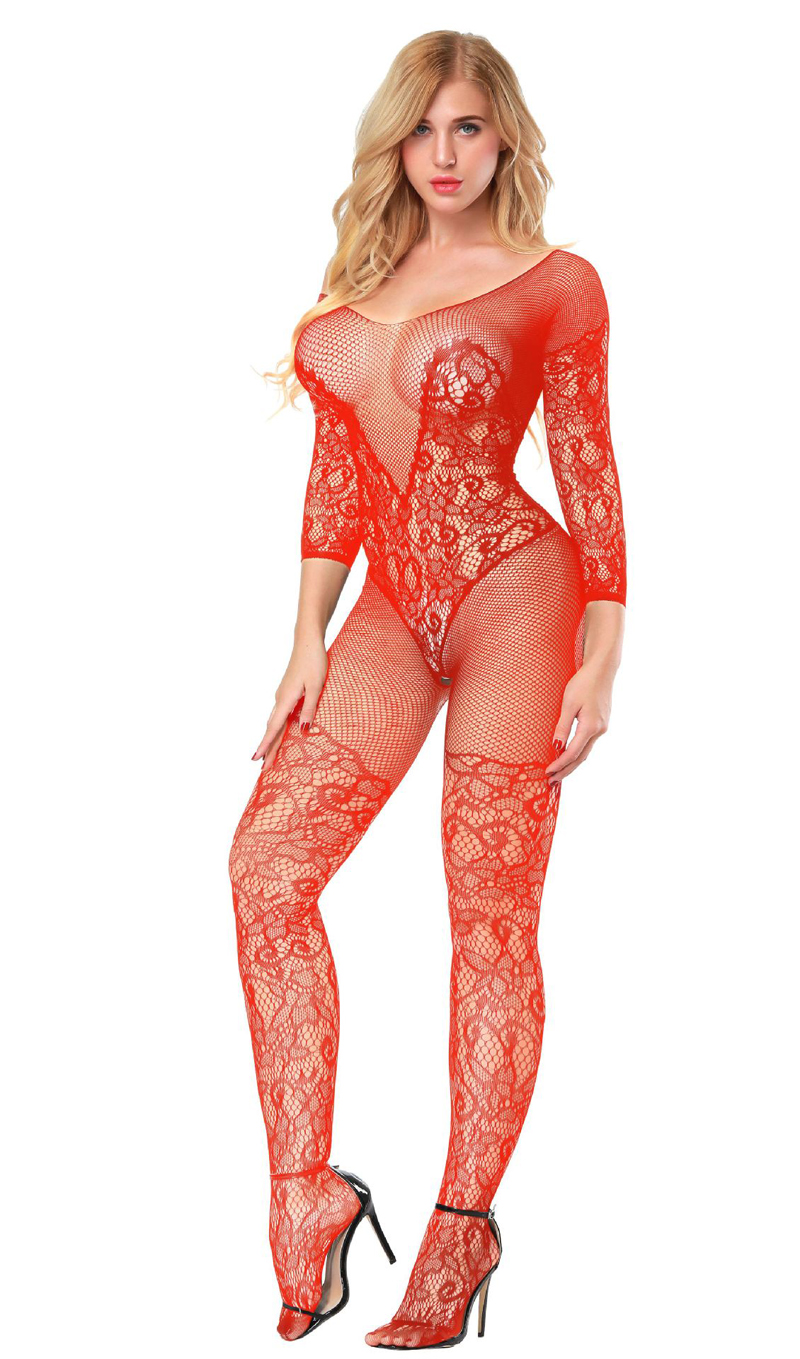 Women&apos;s Crotchless Fishnet Bodystocking Sexy Lingerie High Elasticiy Open Crotch Bodysuit