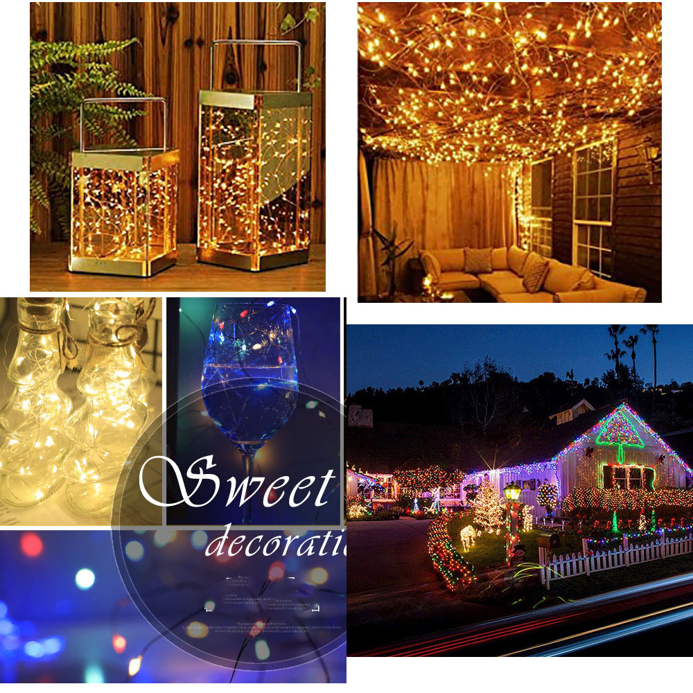 Solar LED Strip Lights,10M 100LED Solar-Powered String Lights,Outdoor IP65 Waterproof 8 Modes