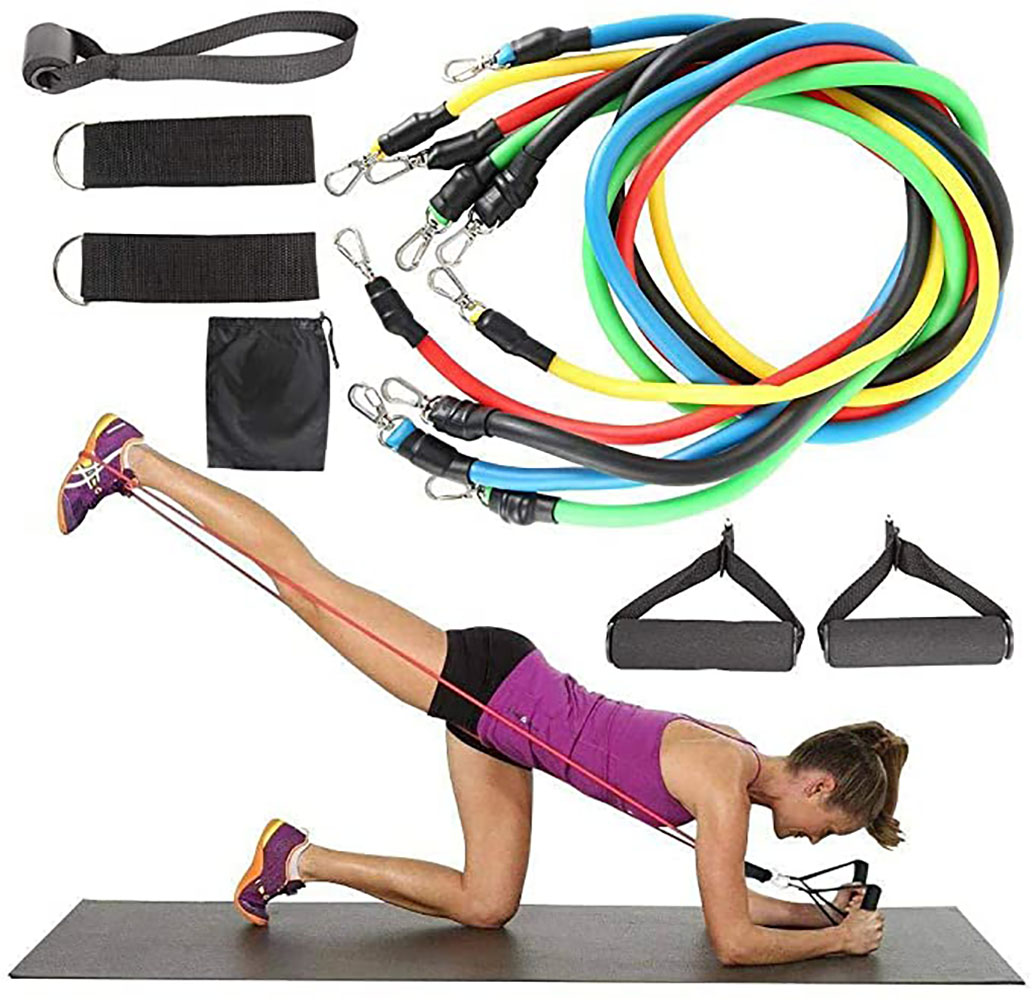 11 Pack Exercise Resistance Bands Set,Including Exercise Tube Bands Home Gym Fitness for Men Women