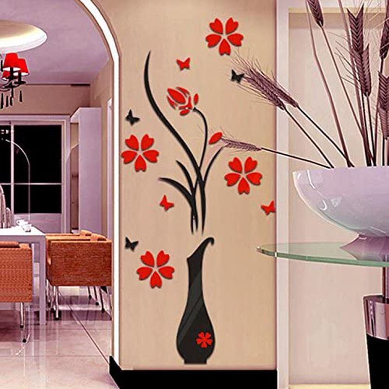 Flower Tree Crystal Arcylic 3D Wall Stickers Decal Home Decor Wall Stickers for Bedroom Wall Decor Home Decor