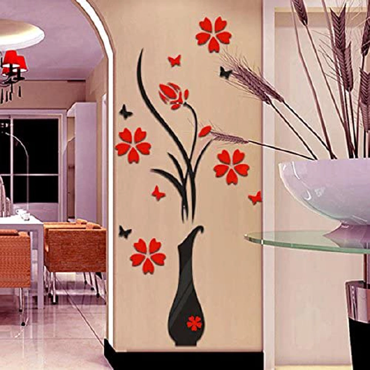 Flower Tree Crystal Arcylic 3D Wall Stickers Decal Home Decor Wall Stickers for Bedroom Wall Decor Home Decor