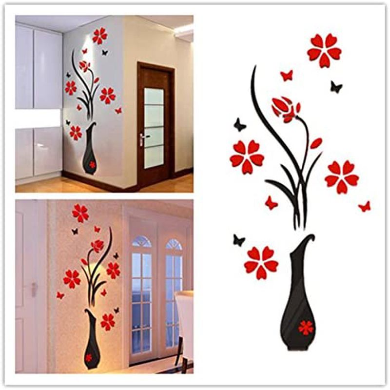Flower Tree Crystal Arcylic 3D Wall Stickers Decal Home Decor Wall Stickers for Bedroom Wall Decor Home Decor