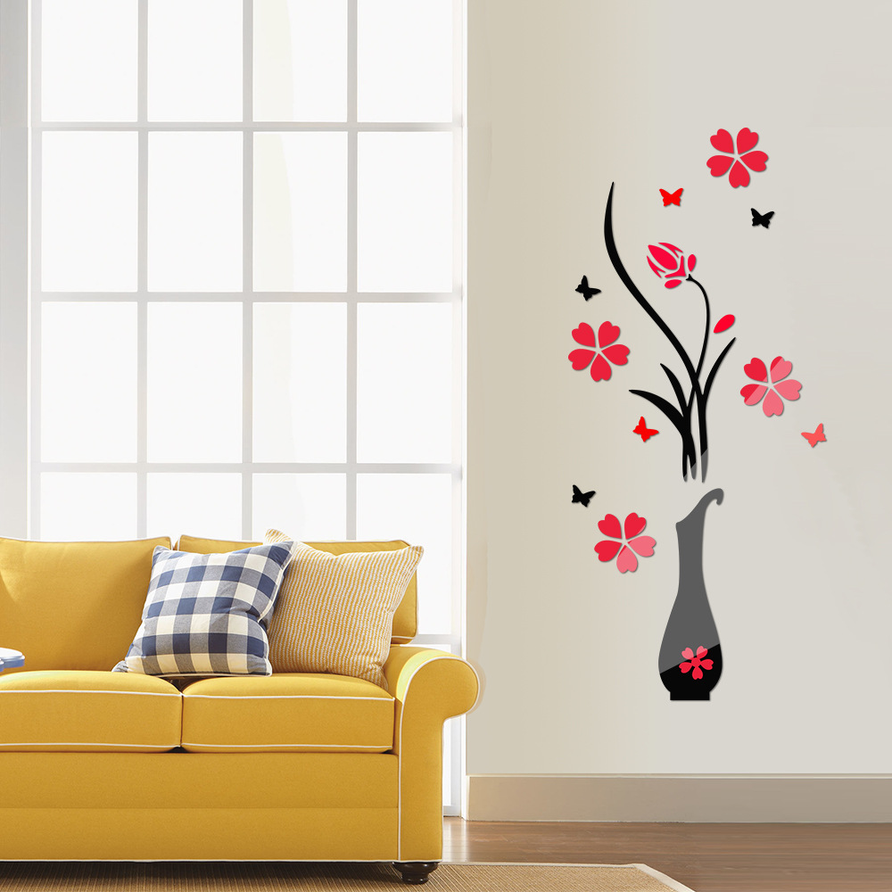 Flower Tree Crystal Arcylic 3D Wall Stickers Decal Home Decor Wall Stickers for Bedroom Wall Decor Home Decor