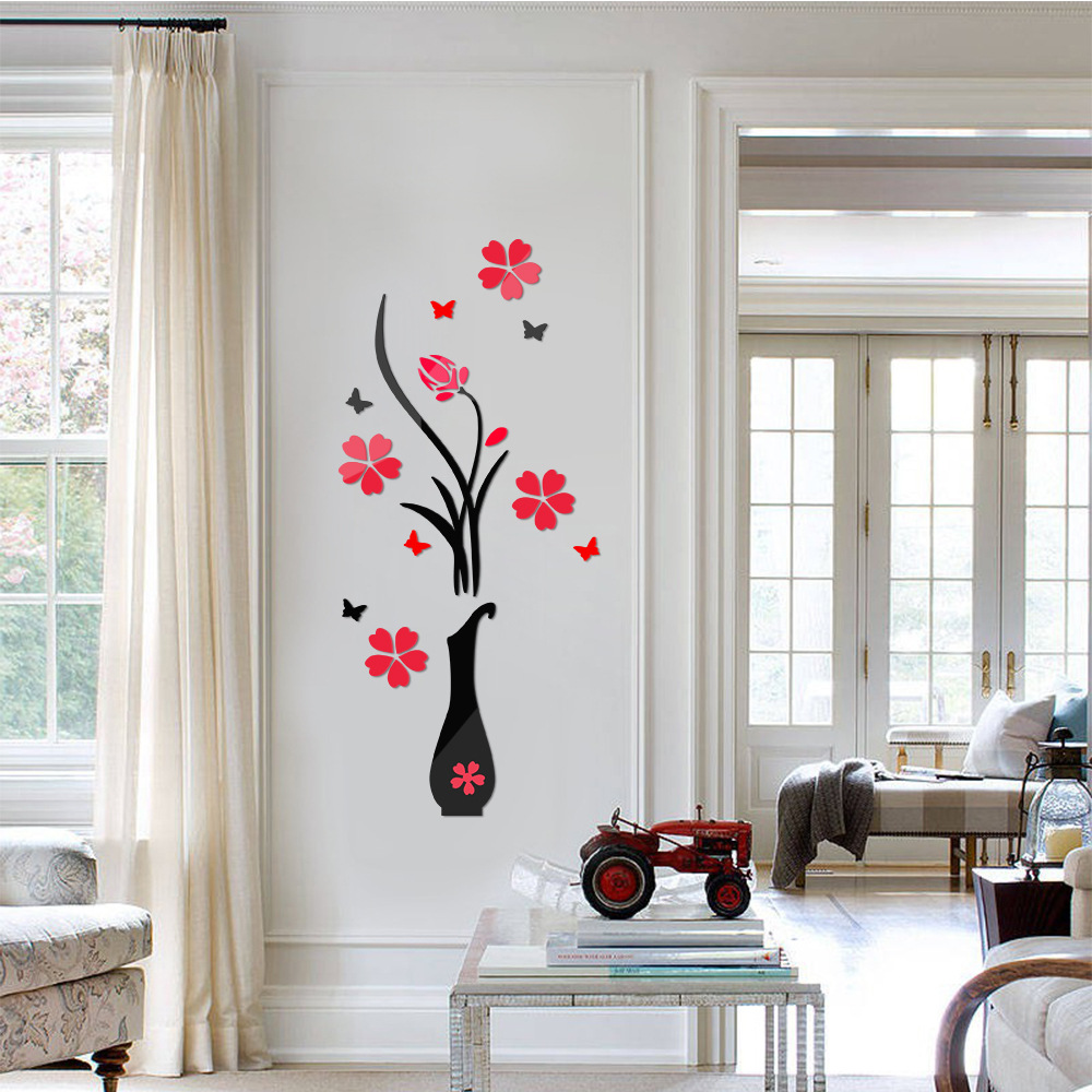 Flower Tree Crystal Arcylic 3D Wall Stickers Decal Home Decor Wall Stickers for Bedroom Wall Decor Home Decor