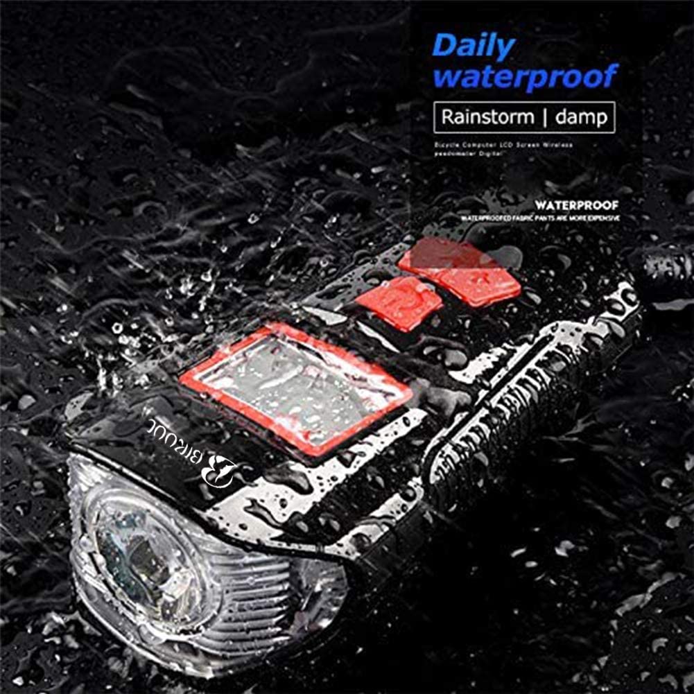 LED Bicycle Light Set USB Rechargeable Speedometer with LCD Display Fits All Mountain &amp; Road Bike