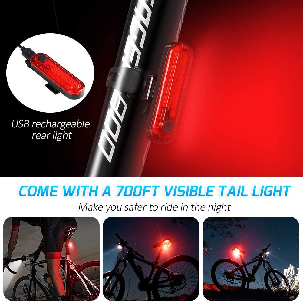 LED Bicycle Light Set USB Rechargeable Speedometer with LCD Display Fits All Mountain &amp; Road Bike