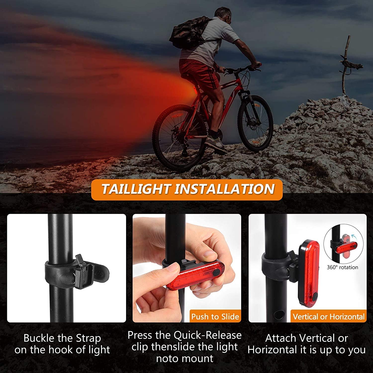 LED Bicycle Light Set USB Rechargeable Speedometer with LCD Display Fits All Mountain &amp; Road Bike