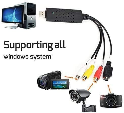 Video Capture Card Device, USB2.0 Adapter Audio Grabber VHS VCR TV to DVD Converter for Windows PC