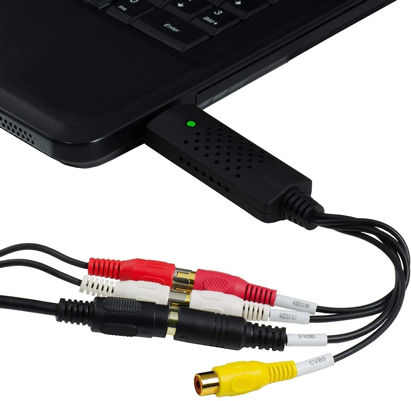 Video Capture Card Device, USB2.0 Adapter Audio Grabber VHS VCR TV to DVD Converter for Windows PC