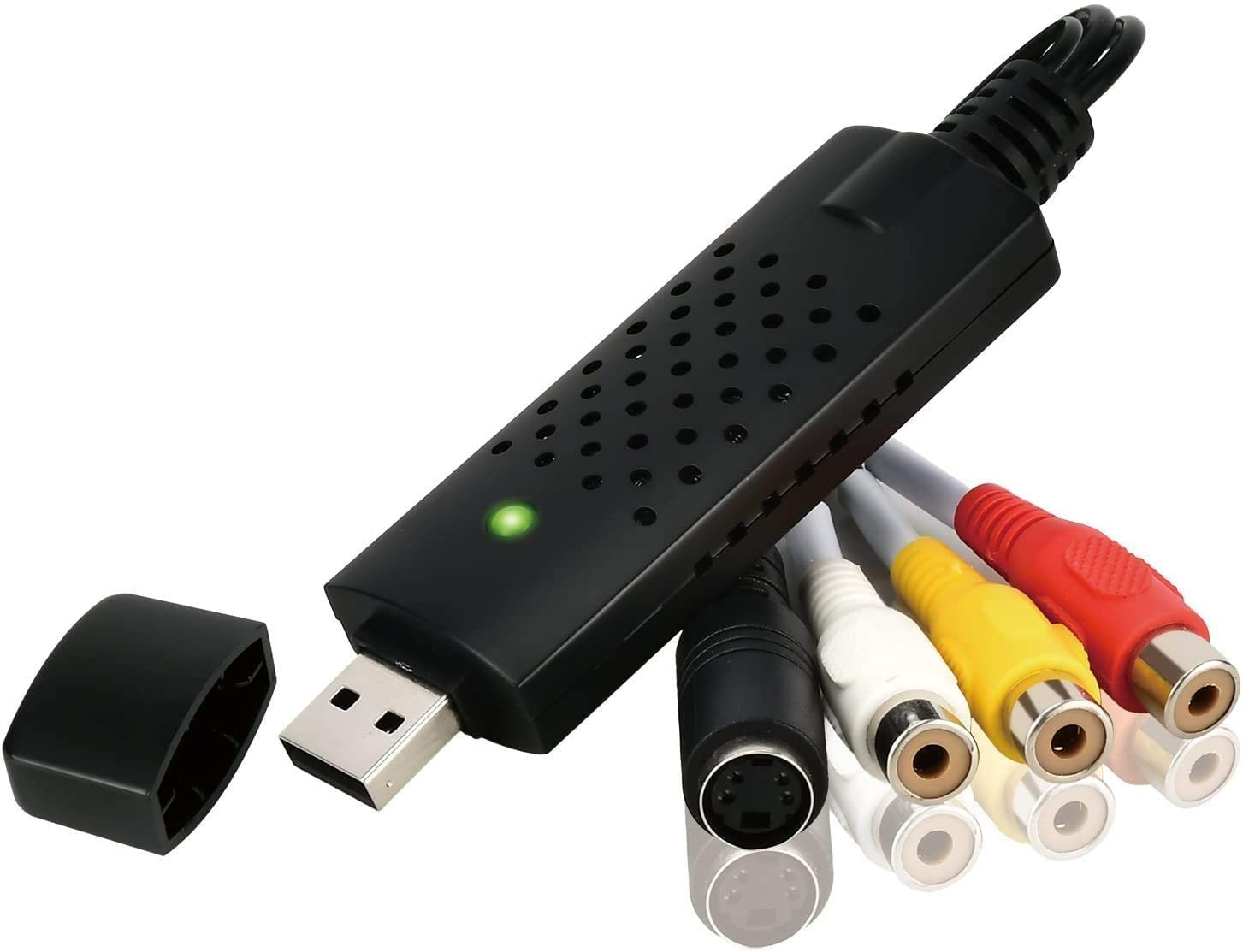 Video Capture Card Device, USB2.0 Adapter Audio Grabber VHS VCR TV to DVD Converter for Windows PC