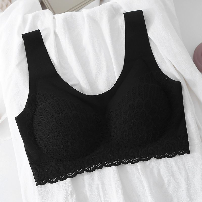 Women 5D Wireless Contour Bra Breathable Seamless Lace Underwear for Sports Yoga Running