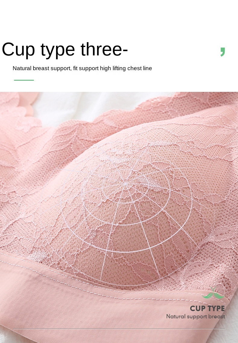 Women 5D Wireless Contour Bra Breathable Seamless Lace Underwear for Sports Yoga Running