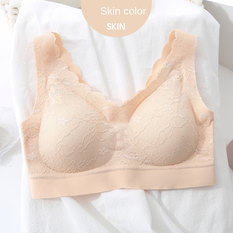 Women 5D Wireless Contour Bra Breathable Seamless Lace Underwear for Sports Yoga Running