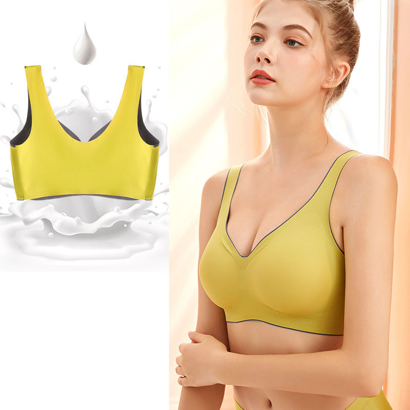 Women Contour latex Bra Breathable Seamless  Underwear for Sports Yoga Running