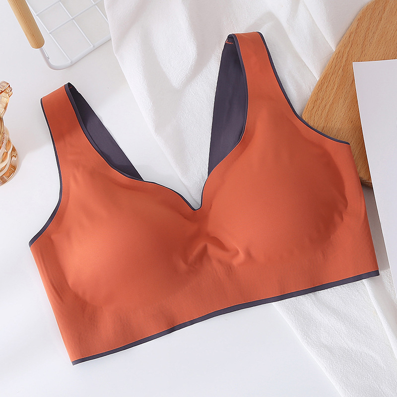 Women Contour latex Bra Breathable Seamless  Underwear for Sports Yoga Running