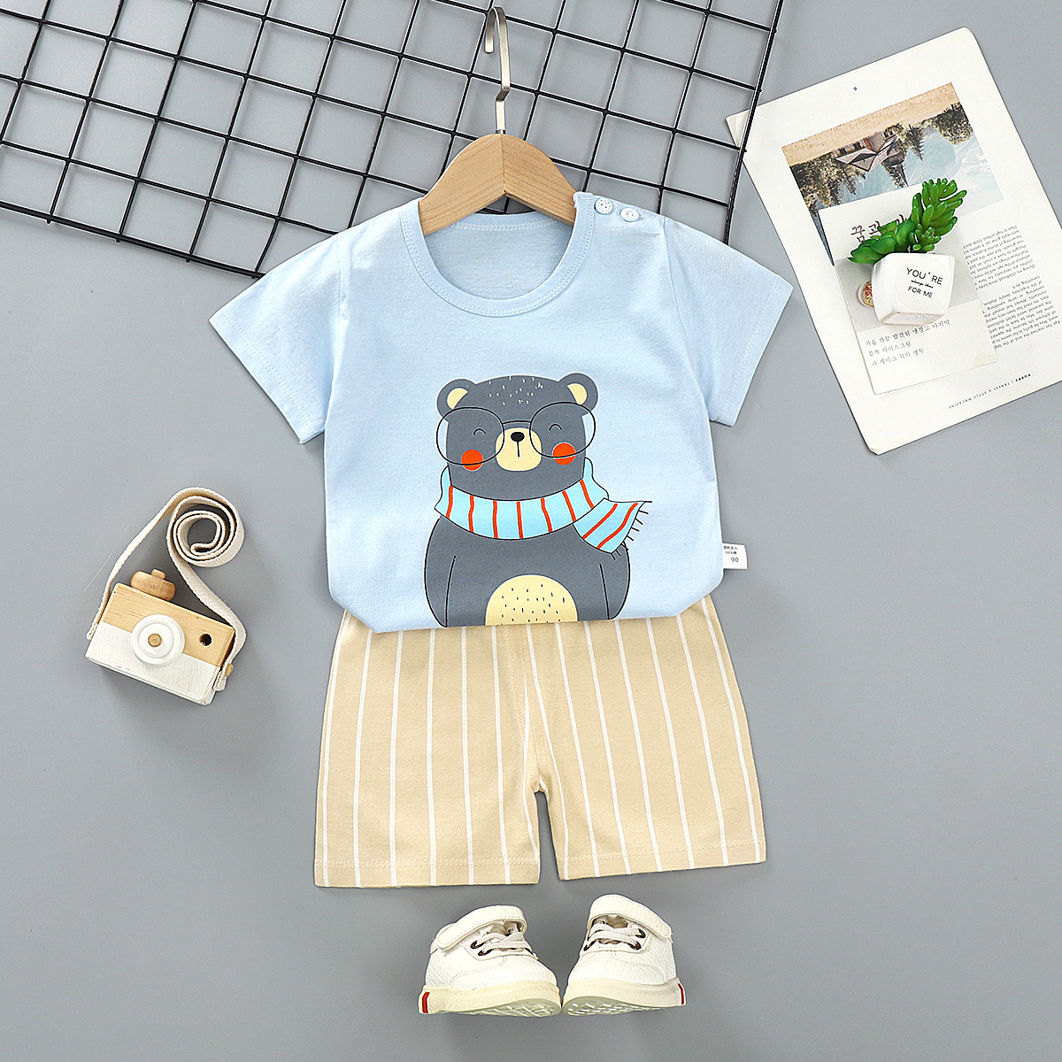 2 set Kids Girls Boys Tracksuit  Set Crop Tops with Shorts Pants Sport Set Pyjama Sets