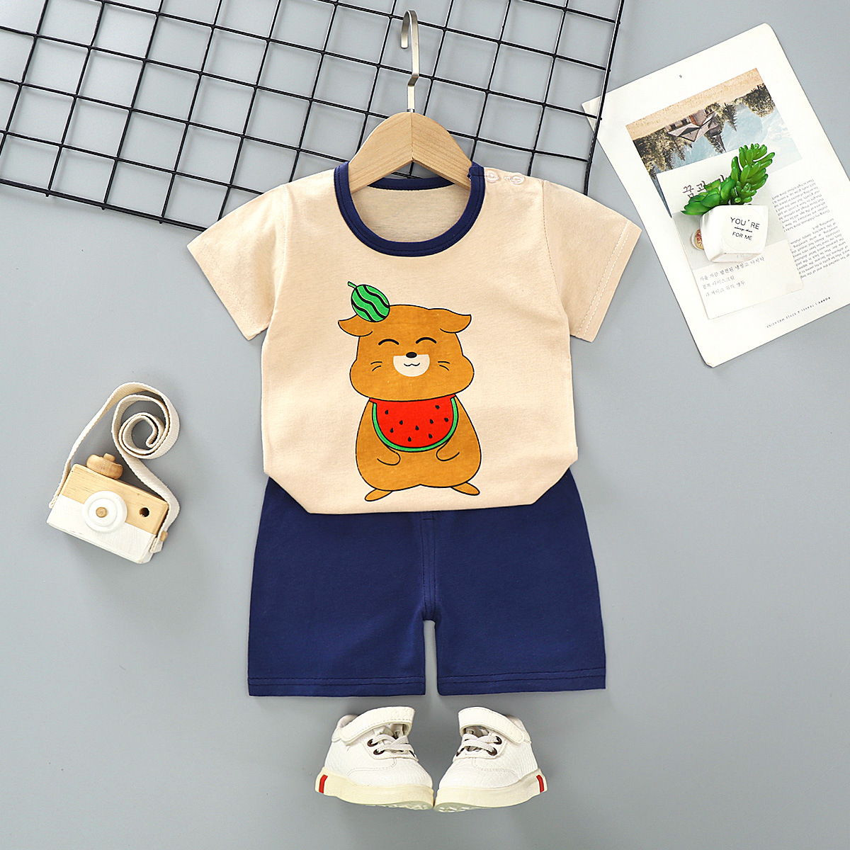 2 set Kids Girls Boys Tracksuit  Set Crop Tops with Shorts Pants Sport Set Pyjama Sets