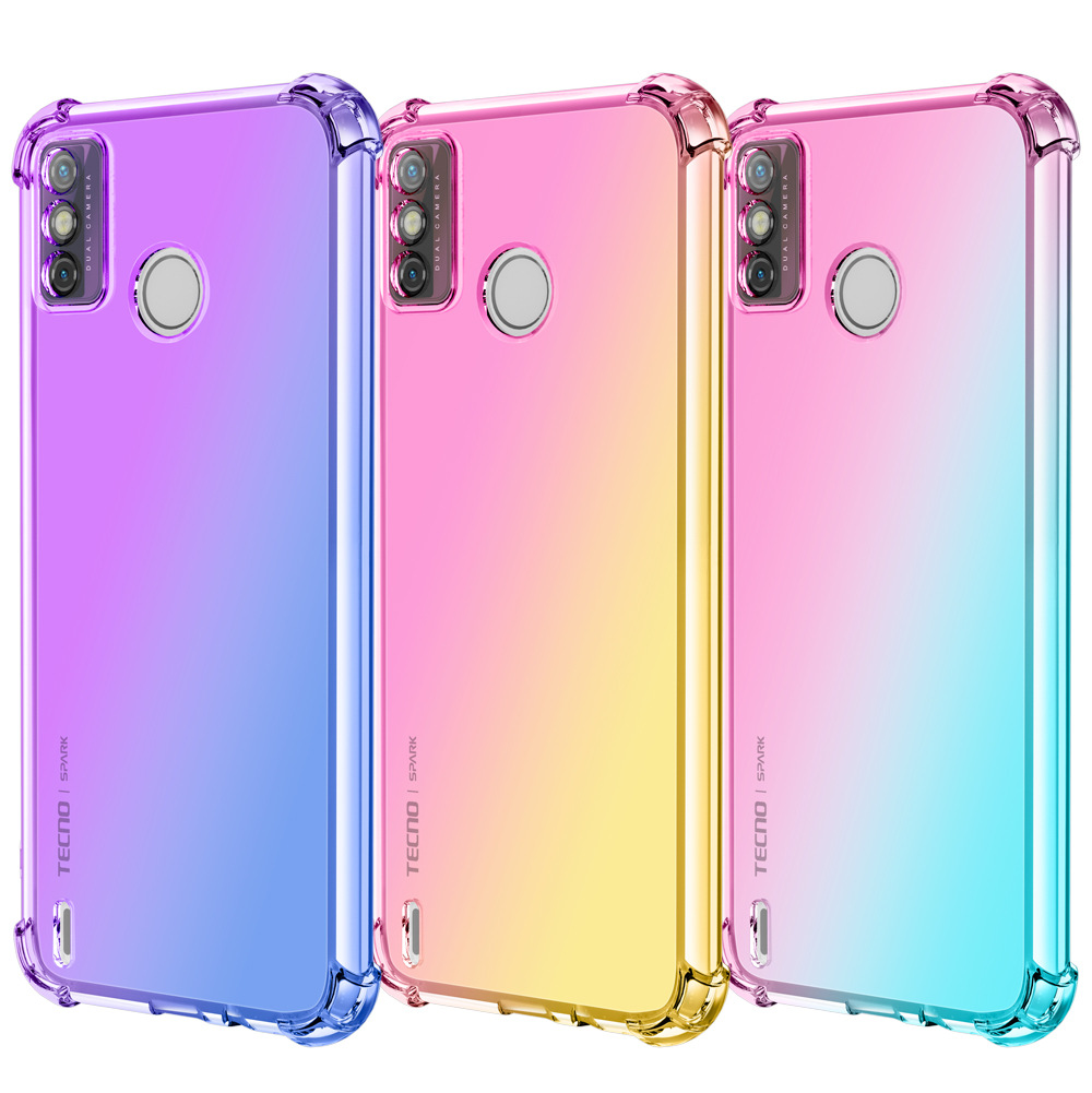TECNO Case Cover, Clear Back Shockproof TPU Bumper Phone Case for TECNO POP 4 Camon 17