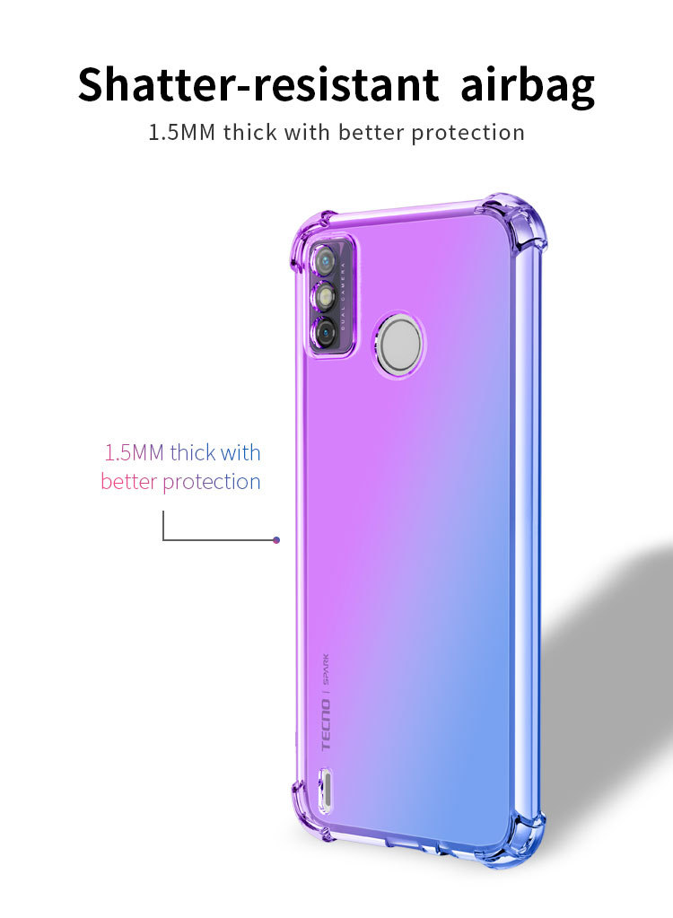 TECNO Case Cover, Clear Back Shockproof TPU Bumper Phone Case for TECNO POP 4 Camon 17