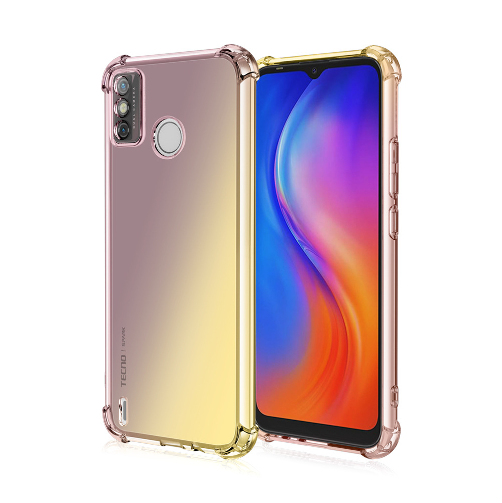 TECNO Case Cover, Clear Back Shockproof TPU Bumper Phone Case for TECNO POP 4 Camon 17