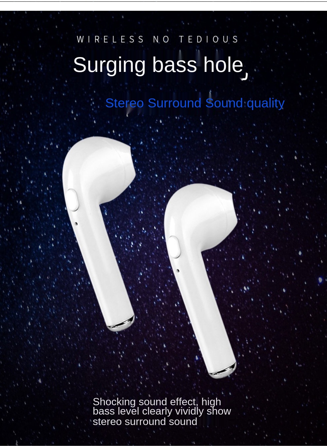 i7s TWS Wireless Earbuds Bluetooth 5.0 Earphones Stereo In-ear Dual Collection for Android iPhone