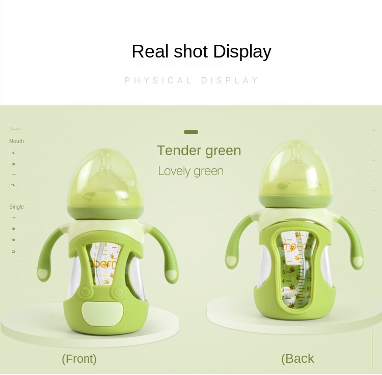 Glass bottle with silicone cover newborn baby bottle