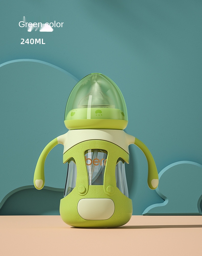 Glass bottle with silicone cover newborn baby bottle