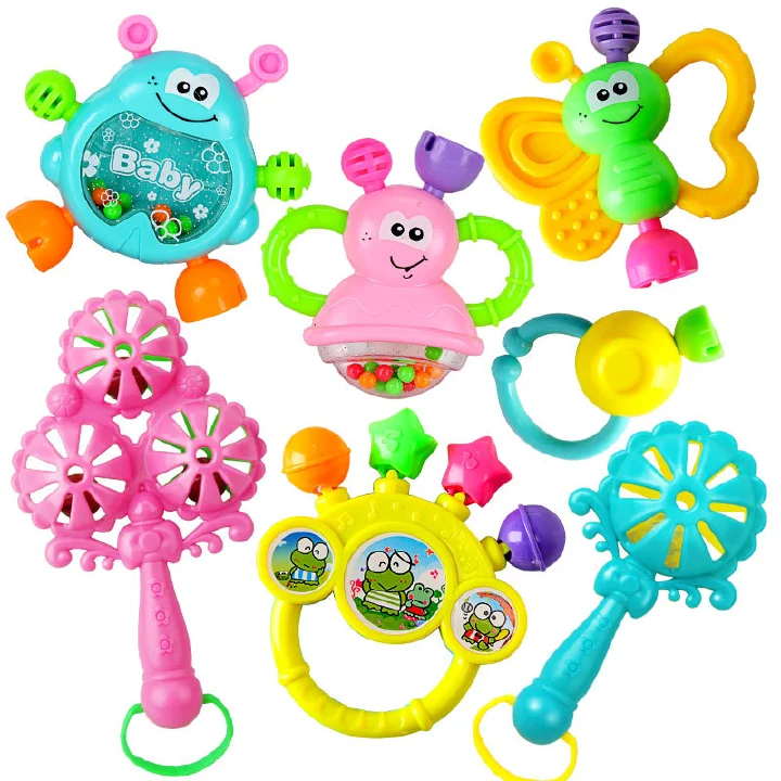 7pcs Baby Rattles Toys Set, Infant Grab Shake Rattle, Early Development Learning Music Toy, Newborn Birthday Gifts for 0-2 years baby
