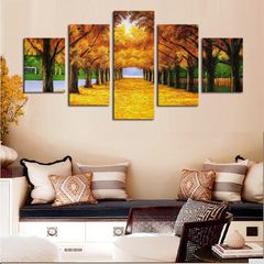 5 Piece Maple landscape Picture Canvas Wall Art,Painting Frameless Canvas Prints for Living Room, Ready to Hang Only canvas painting, no frame 5 pcs as picture