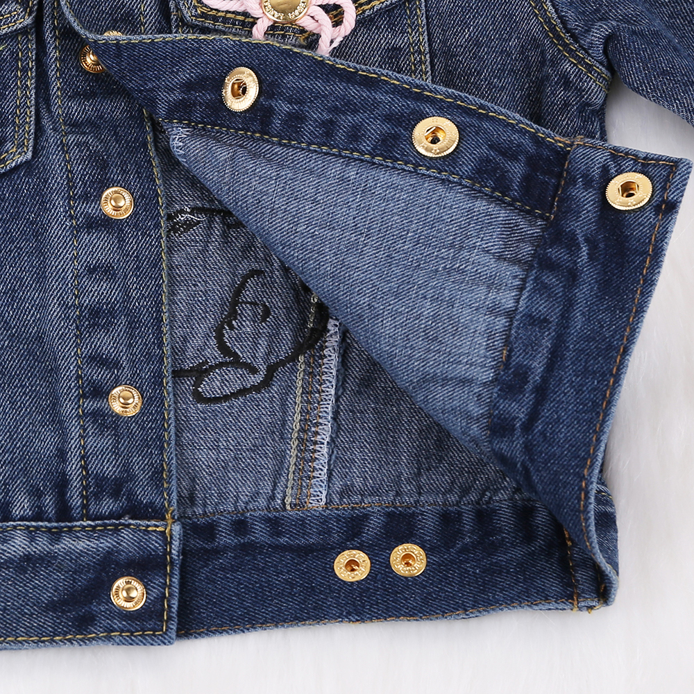 Baby Girls Jackets Coats Cartoon Graffiti Embroidery Kids Denim Jacket Autumn Winter Outerwear